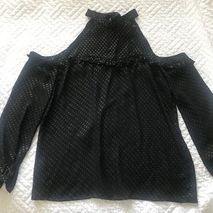 Supply and Demand Gold Star Cold Shoulder Top